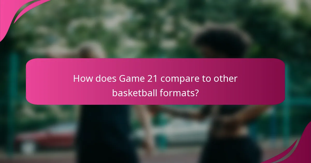 How does Game 21 compare to other basketball formats?