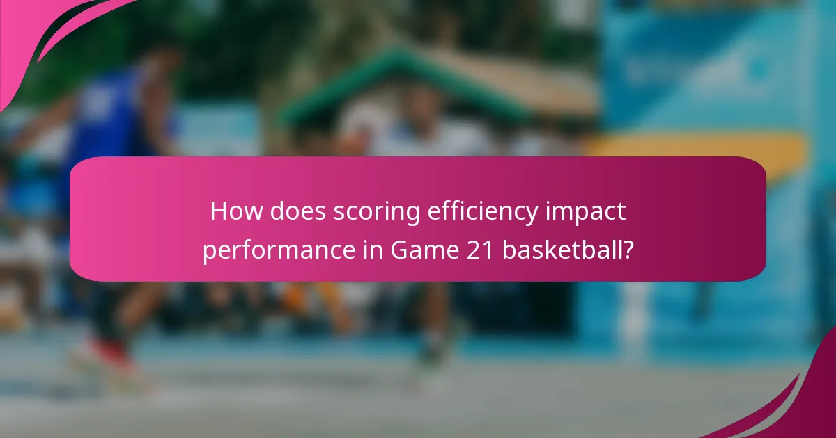 How does scoring efficiency impact performance in Game 21 basketball?