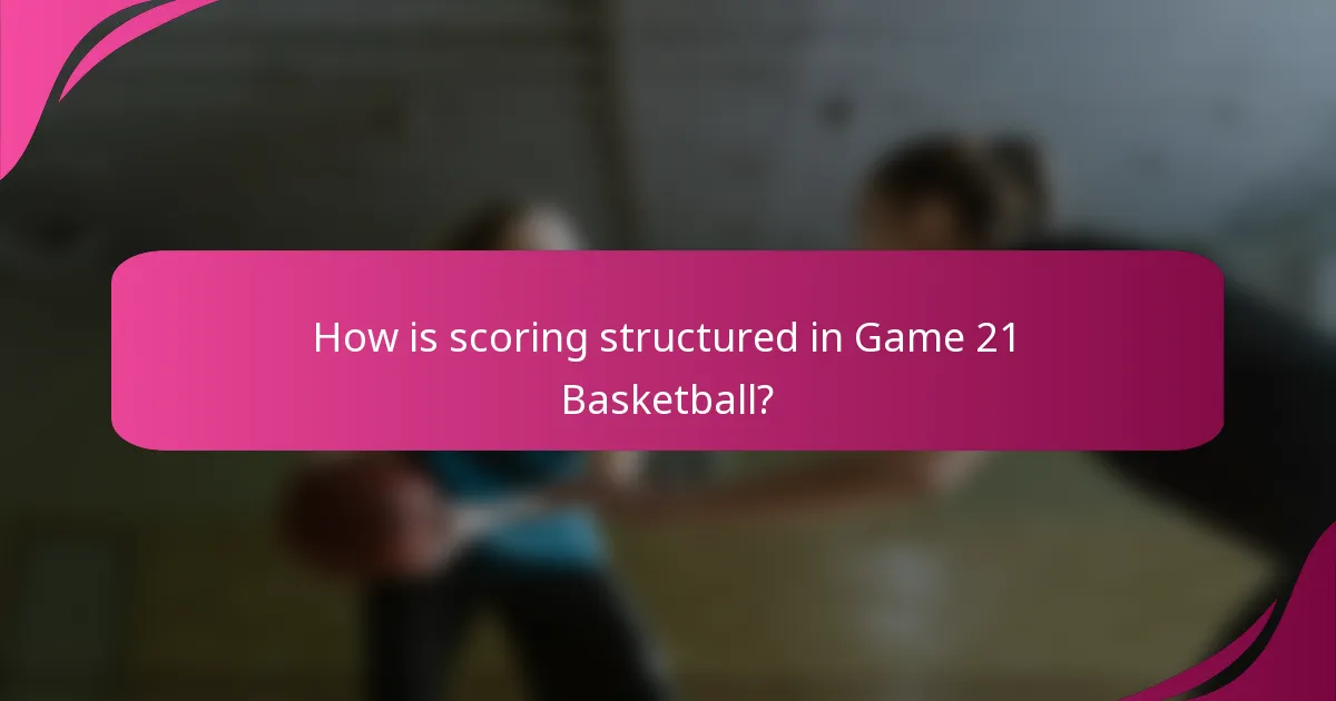 How is scoring structured in Game 21 Basketball?