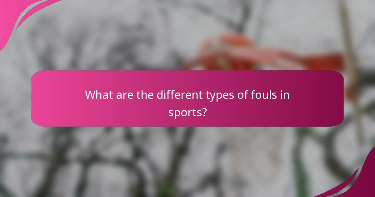 What are the different types of fouls in sports?