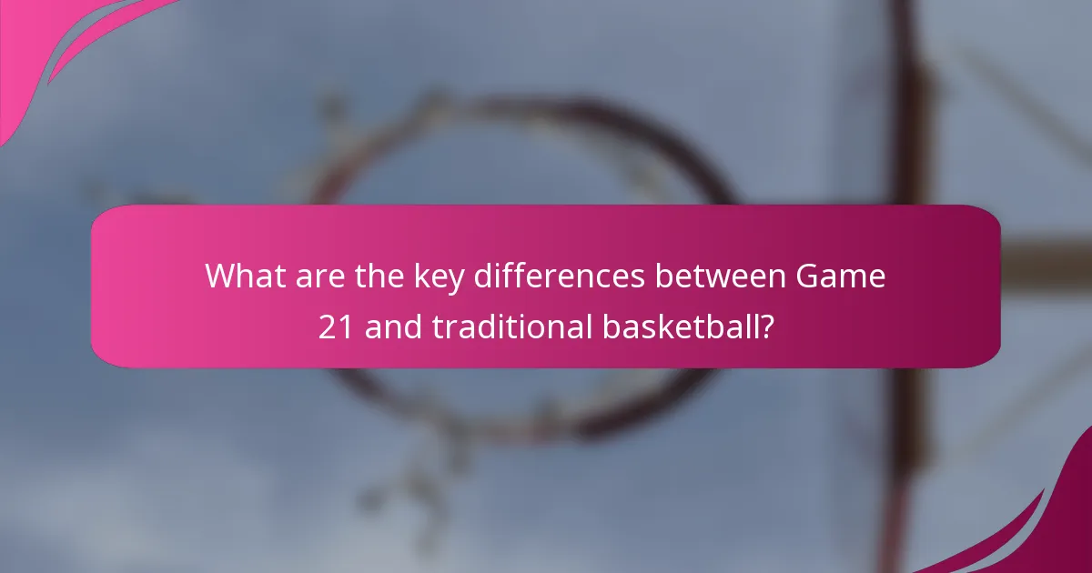 What are the key differences between Game 21 and traditional basketball?