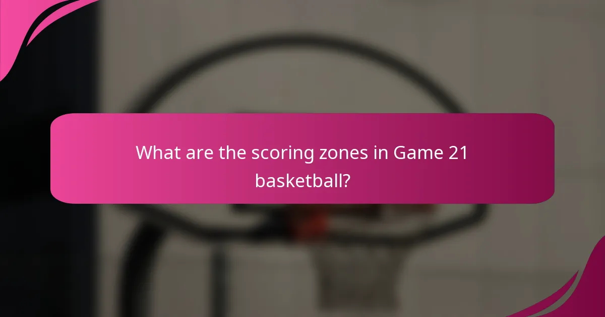 What are the scoring zones in Game 21 basketball?